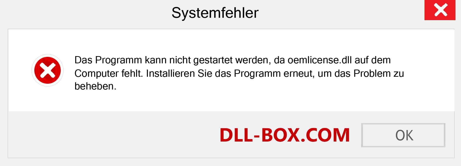 oemlicense.dll-Datei fehlt?. Download für Windows 7, 8, 10 - Fix oemlicense dll Missing Error unter Windows, Fotos, Bildern